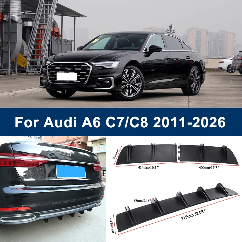 

Двухсекционный задний диффузор «Акулий плавник» для Audi A6 C7 C8 2011-2026 2012 2013, сплиттер заднего бампера, спойлер шасси, тюнинг-детали