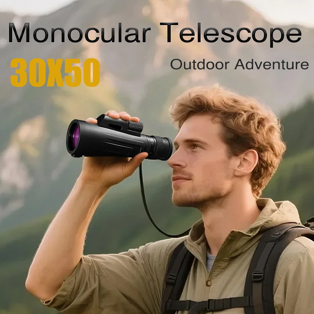 

Powerful 10-30X50 Zoom Monocular Telescope HD BAK4 Prism Waterproof Phone Compatible Perfect for Outdoor Birding and Concerts