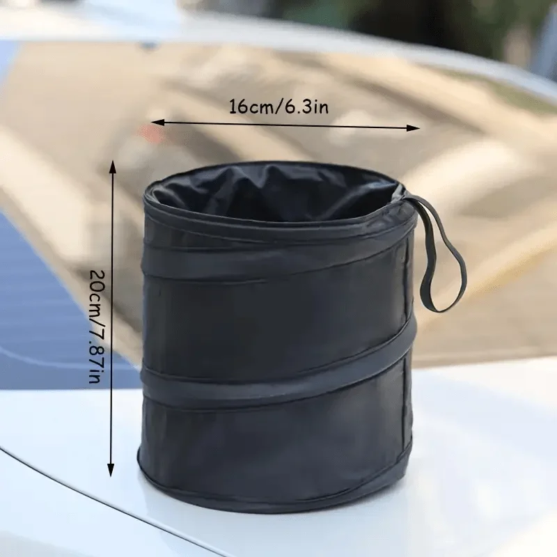 Car Folding Trash Can, Spiral Bin, Double Layer Oxford Fabric Foldable Waste Bin, Suitable for Traveling, RV Accessories