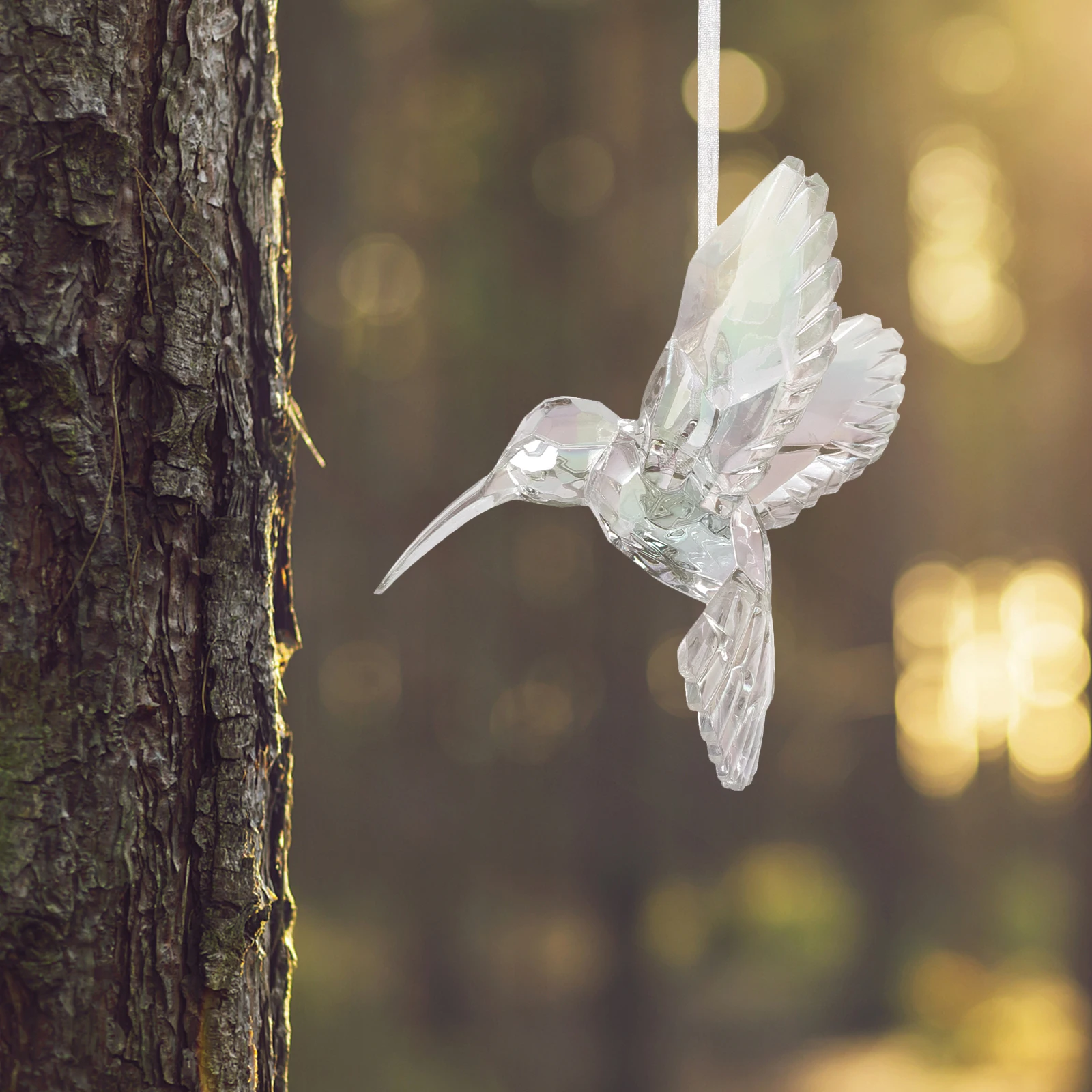

3pcs Acrylic Iridescent Clear Hummingbird Pendants For Home Decor Hanging Ceiling Decorations Party Garden Ornament