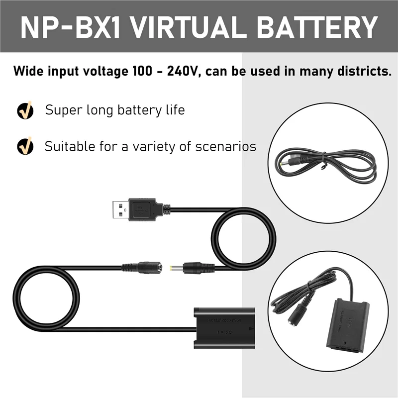 Bateria virtual B68A NP-BX1 DK-X1 para câmera Sony DSC-RX100 DSC RX1 RX1R RX100