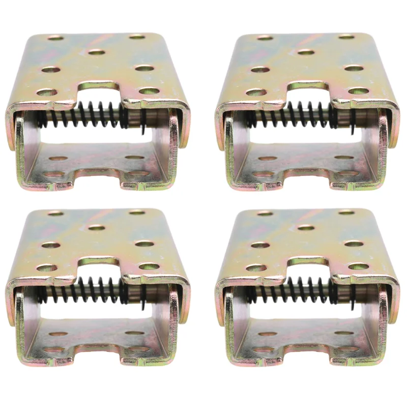 A64Z 4Pcs Klapptisch Beine Bett Unterstützung Klammern Faltbare Möbel Bein Füße Schloss 2,4 Zoll Höhe Mit Federn