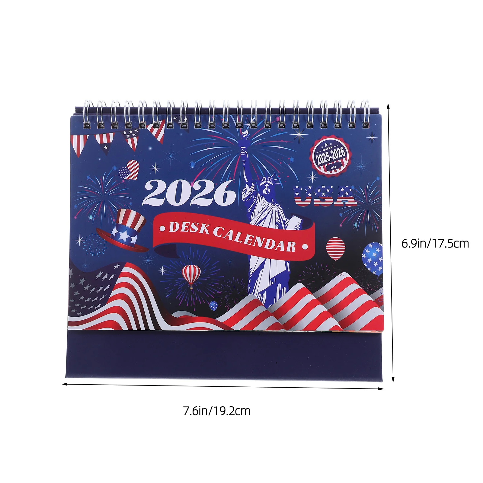미국 애국 테마 미니 데스크 캘린더 2026 컴팩트 스탠딩 플립 월간 플래너 홈 오피스 테이블탑 장식 선물