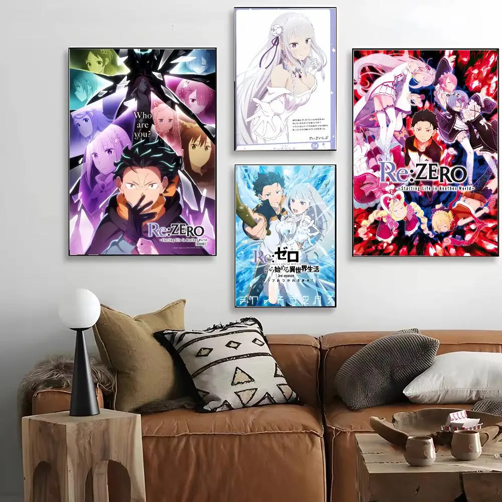 Anime ReZERO -Starting Life in Another World Poster HD Art Decorative Wall Art Waterproof Home Décor Gift