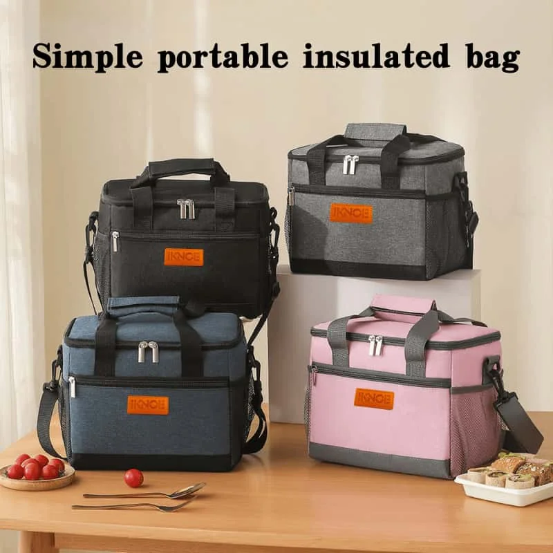 Bolsa térmica para almuerzo, bolsa portátil térmica, bolsa de hielo impermeable de Oxford para picnic al aire libre, bolsa gruesa y resistente al agua con función térmica, bolsa para alimentos