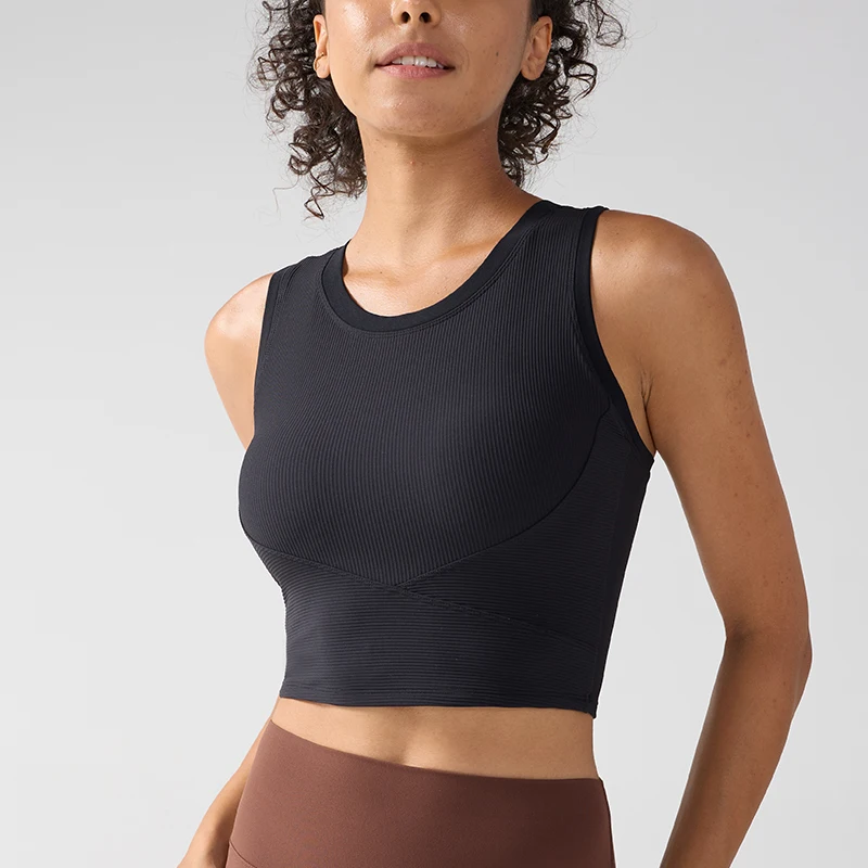 New Yoga Bra High-Strength Shockproof Sports Vest High Elasticity Fixed Chest Pad Fitness Leisure Cycling Outdoor Running Vest