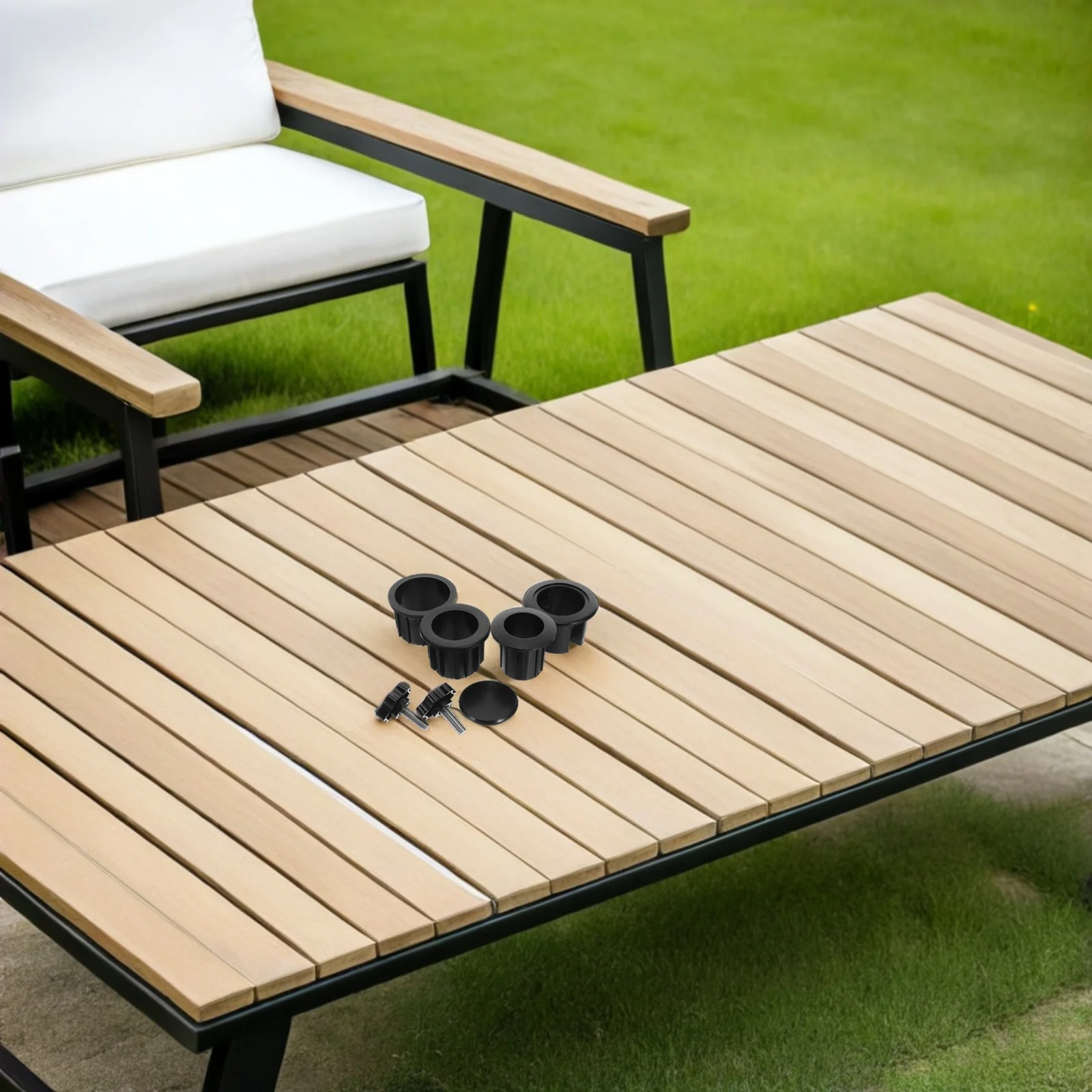 1 conjunto de peças de reposição para base solar: capa de suporte para guarda-chuva de pátio, inserção reforçada para buraco de mesa ao ar livre, poste de guarda-sol à prova de vento