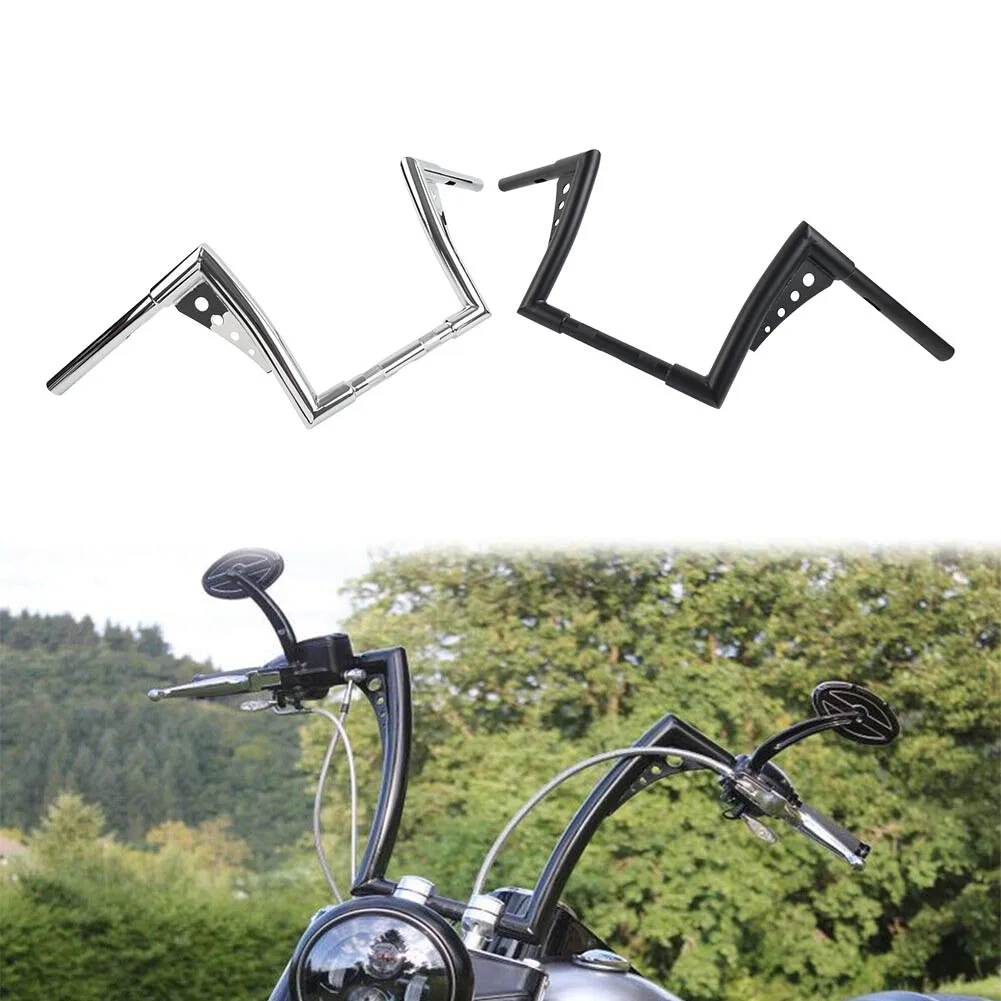 

Chrome/Black Motorcycle 10" Rise Ape Hanger Handlebar For Harley Sportster Softail Dyna FLST FXST