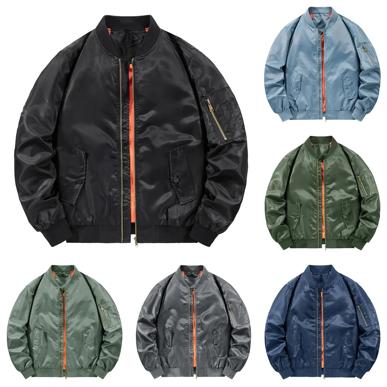 

Новая мужская куртка-бомбер 2026 года для весны и осени, мужская бейсбольная куртка, пилотская куртка, мужская верхняя одежда, армейская зеленая куртка на молнии, тактическая униформа для мужчин