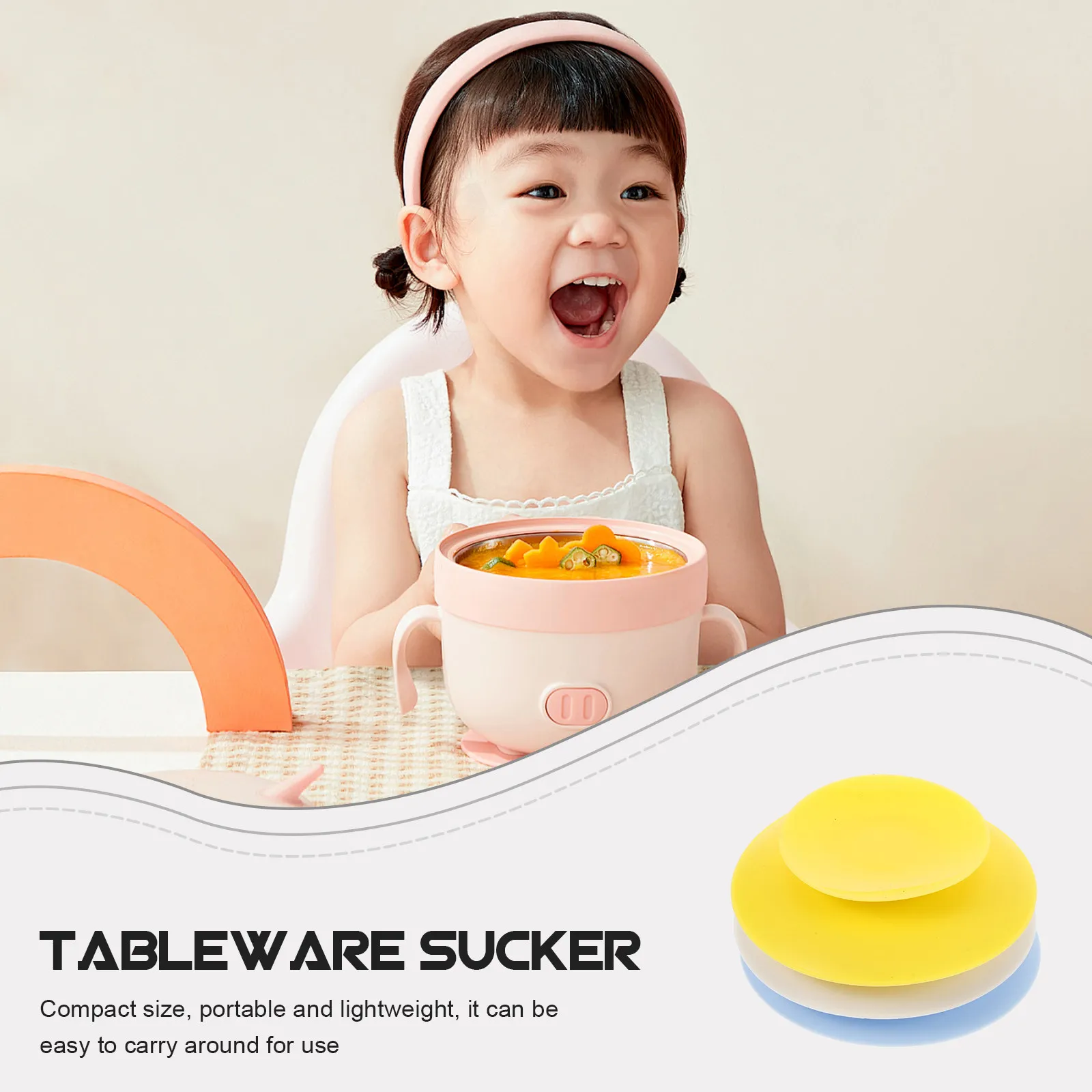 3Pcs Silicone Suction Cup Bowls Anti Tip Double Sided Large Area Suction Pads Plate Holder Tableware Fixing Grip