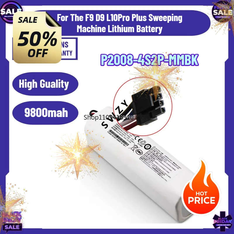 SWZY New P2008-4S2P-MMBK Is Used To Search for The F9 D9 L10Pro Plus Sweeping Machine Lithium Battery