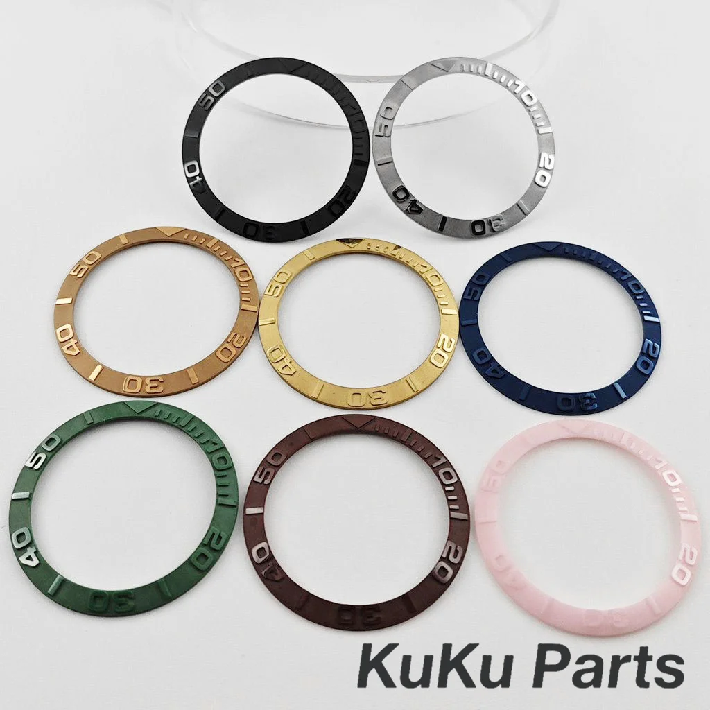 38MM Sloping Ceramic Bezel Insert Rose Gold Black Gold SUB Watch Bezel Diving Watch Insert For SKX007 SKX009 SRPD Watch Cases