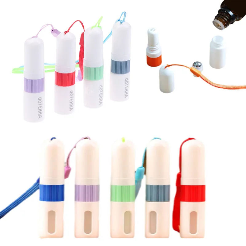 2 In 1 Empty Nasal Inhaler Sticks Visual Window Essential Oil Bottle Aroma Diffuser Nasal Aromatherapy Inhalers Tubes Container