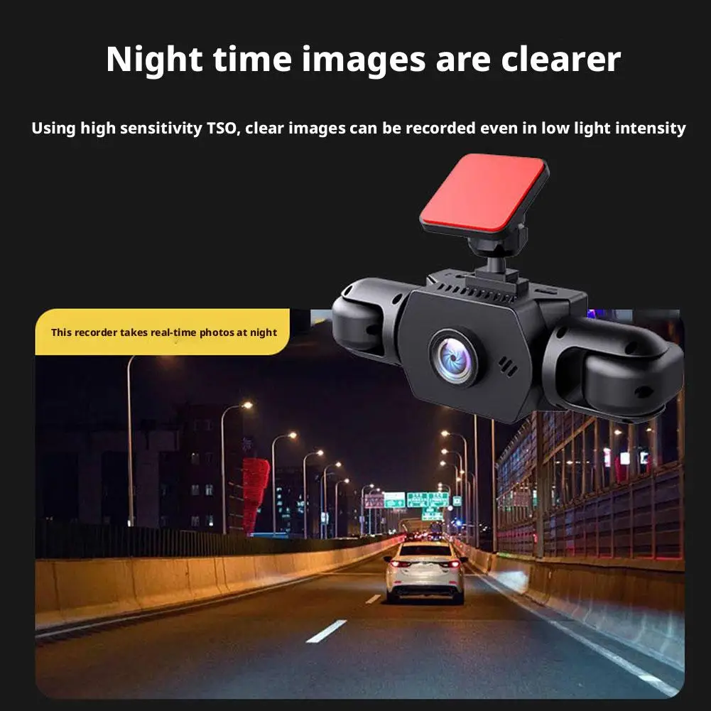 Channel Dash Cam 1080P HD Front Inside Camera 170° Wide Angle Car Panoramic View Loop Recording Night Vision Parking Monitor