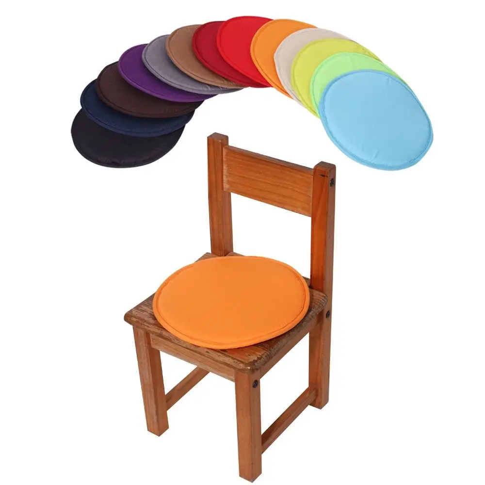 Soft Sponge Round Chair Pad Solid Color Washable Chair Cushion Circular 30CM Stool Cushion Office