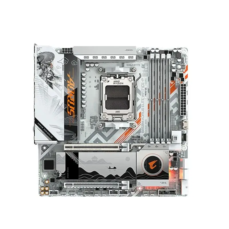 اللوحة الأم GIGABYTE B850M AORUS ELITE WIFI7 ICE-P Micro ATX AMD B850 Ryzen 9000 8000 7000 Series CPU مقبس اللوحة الأم الجديد AM5