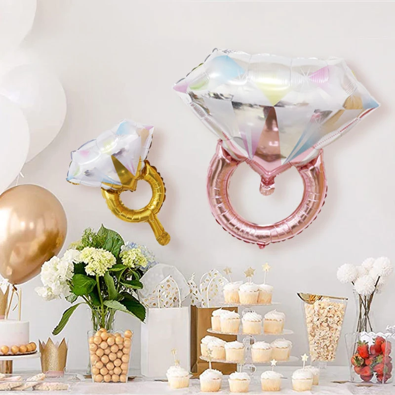 1 stücke Diamant Ring Folie Ballons Geschlecht Offenlegung Baby Dusche Valentinstag Geburtstag Hochzeit Party Dekoration Helium Ballon