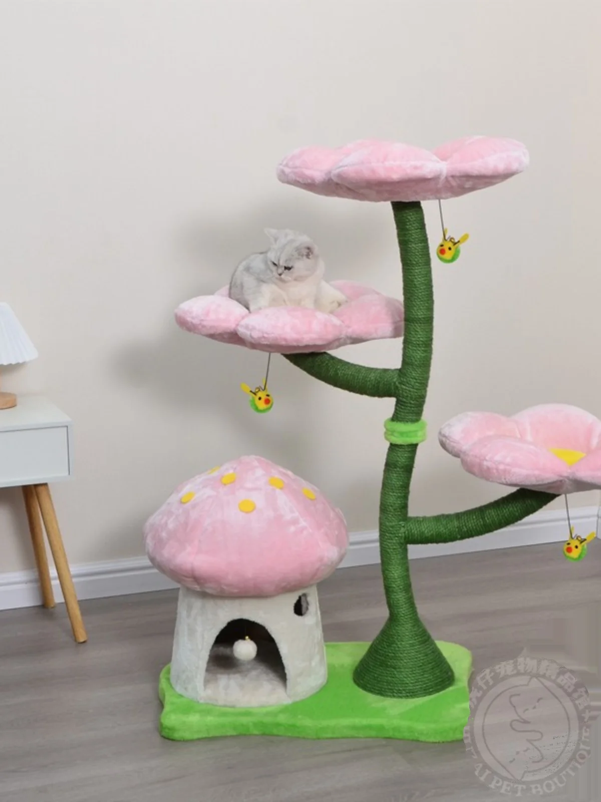 

Mushroom flower cat climbing frametoy jumping platform scratching pillar nest tree pet supplies