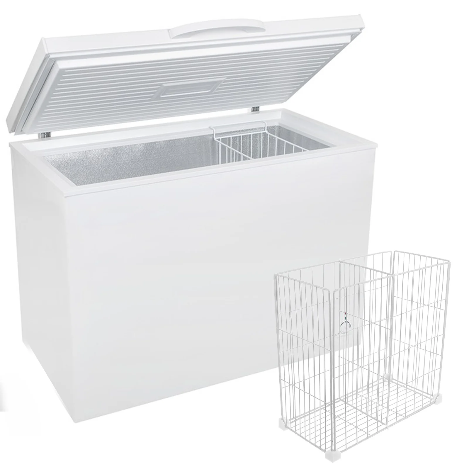 

Freezer Organizer Basket Sturdy Bottom Basket Adjustable Dividers for Chest Freezer Household Refrigerator Bin Pantry Storage