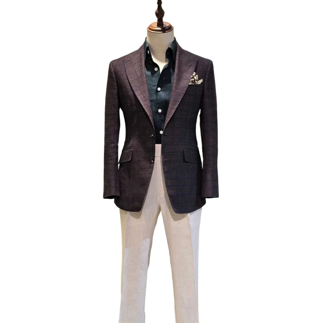 クラシックな結婚式の男性スーツフィットビジネスウェアオーダーメイドスーツコートパンツ新郎介添人フォーマルな機会プラスサイズカスタマイズ