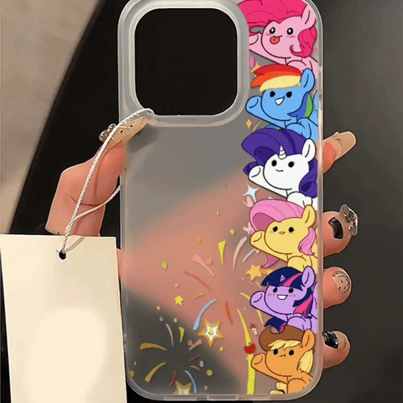 Kawaii Hasbro My Little Pony Twilight Sparkle Phone Case Fluttershy Suitable for 16 15 Pro Max Matte Anti Drop Protective Cover