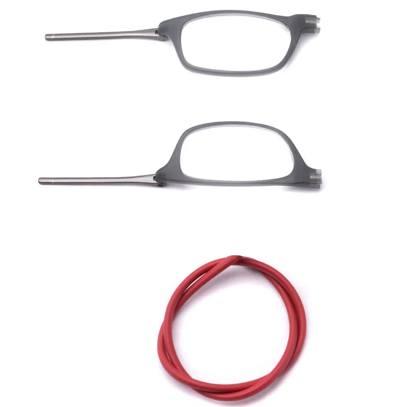 Telescopic magnet glasses, portable Hang a neck reading glasses for men and women, high grade TR material, square frame