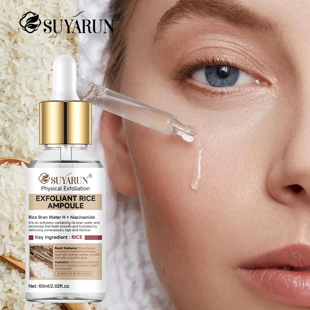 SUYARUN Rice Exfoliating Essence - Brightening Hydrating Gel, Gentle Peel Treatment with Rice Extract for All Skin Types.