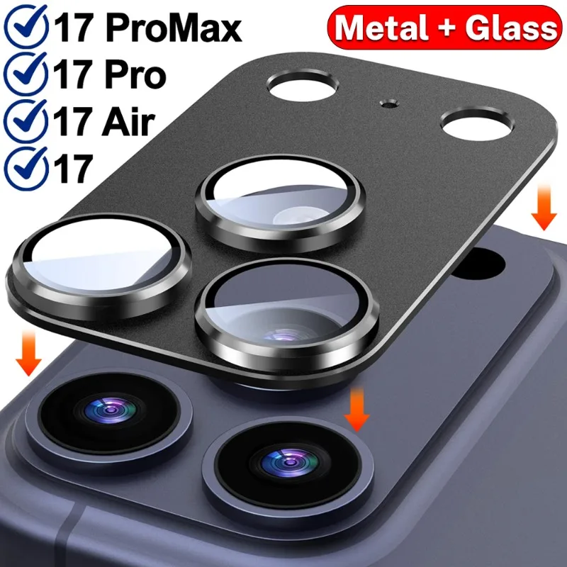 

Metal Lens Cover Tempered Glass For iPhone 17 Air Pro Max Alloy Camera Protector Cap for iPhone17 17PM Lens Protective Cover