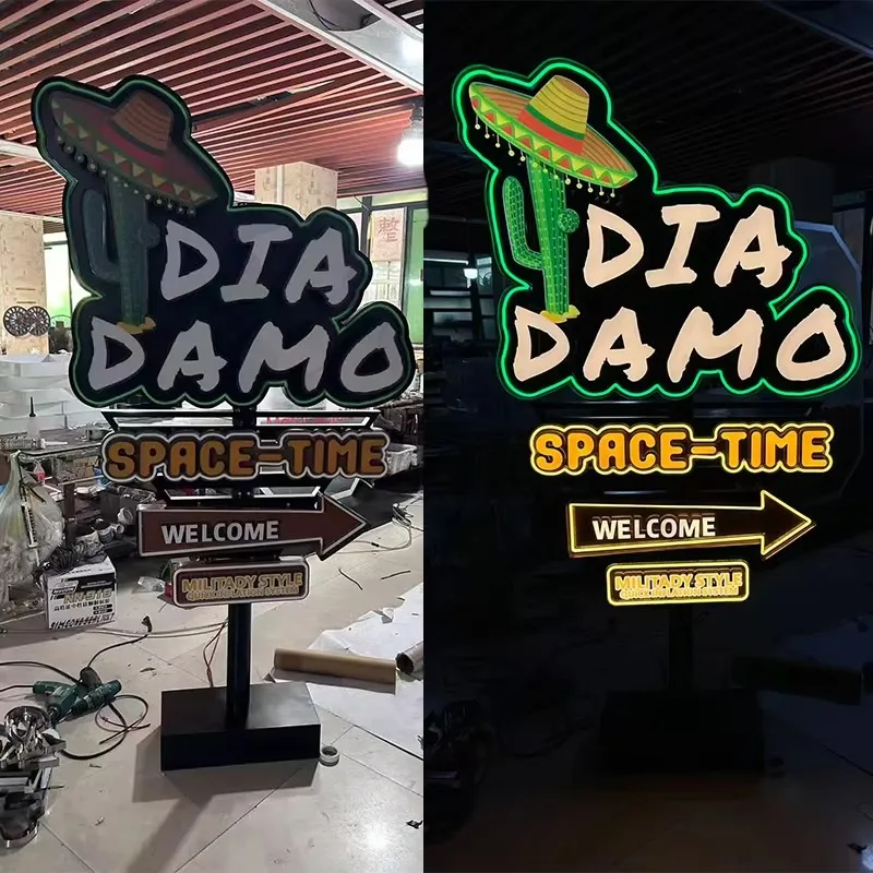 Factory custom acrylic LED billboards are suitable for out-of-home advertising commercial signs 3D luminous letter signs view 5