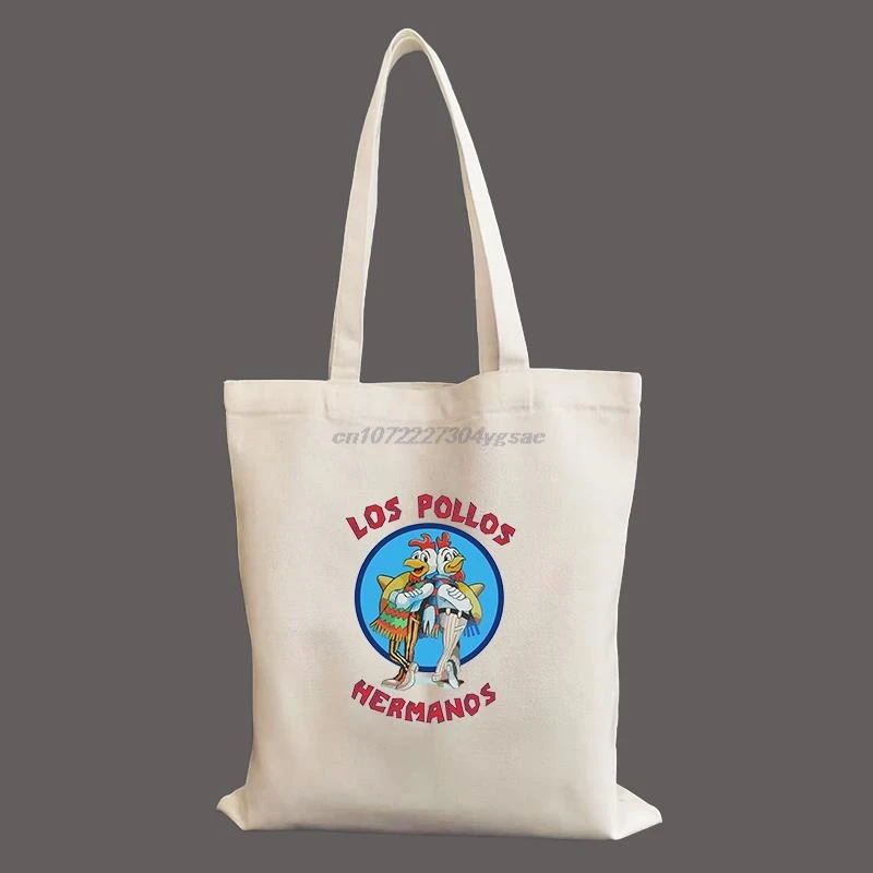 Los Pollos Funny Retro Vintage Eco Women Shoulder Bags Handbag Canvas Shopping Bag Casual Large Ladies Travel Bags