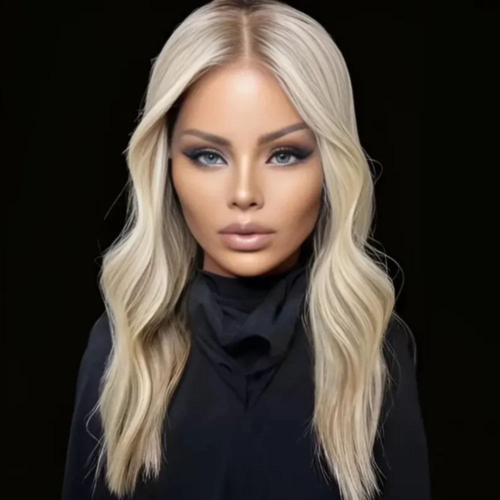 

Soft 150 density and 13×4 100%human hair Ombre Blond Wave Hair wig lace front wig, with baby hair pre plucked