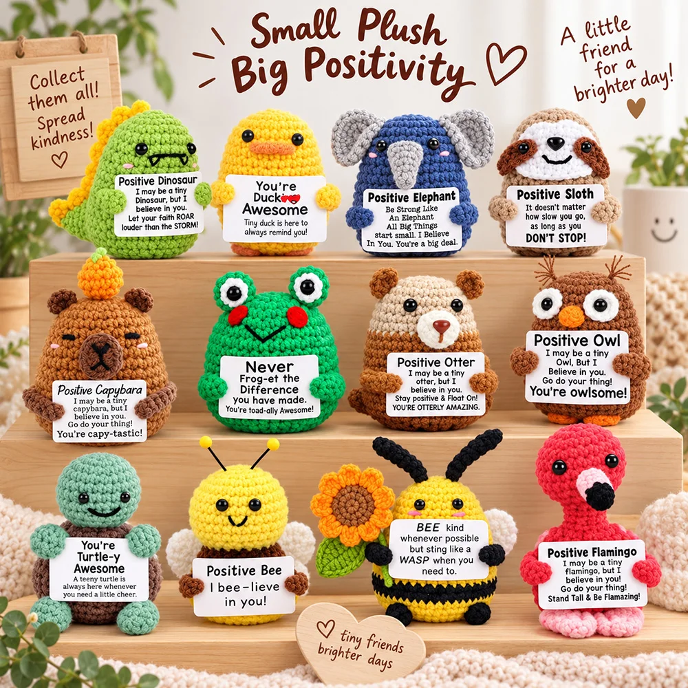 Positive Energy Potato Pocket Hug Handmade Animal Crochet Mini Doll Funny Wool Gift for Friends or Lover Emotional Support Plant view 2