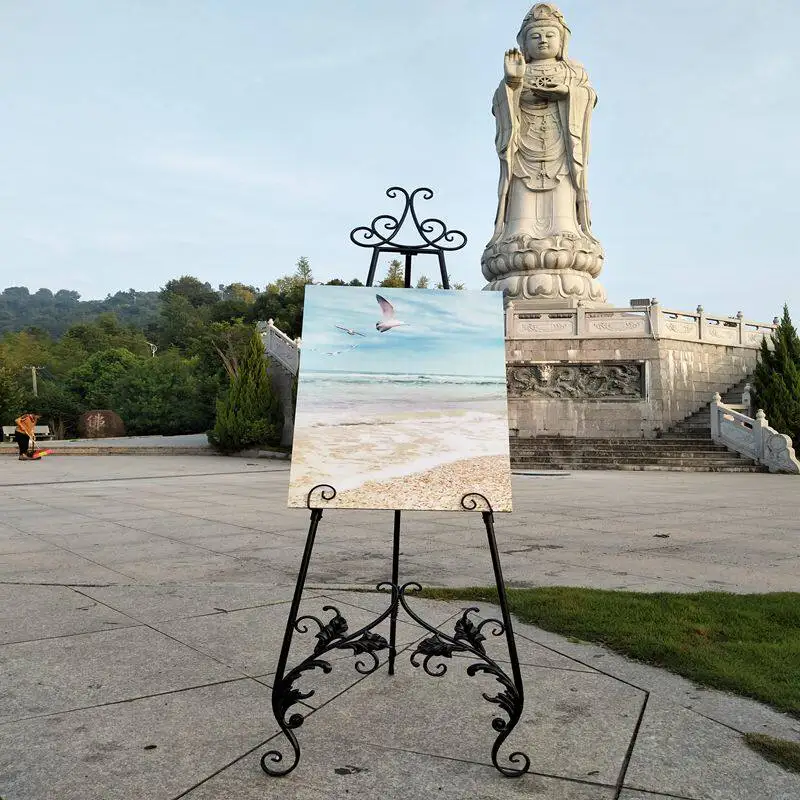 European Iron Advertising Easel Iron Oil Easel Store Name Signboard Display Rack Poster Board In Stock