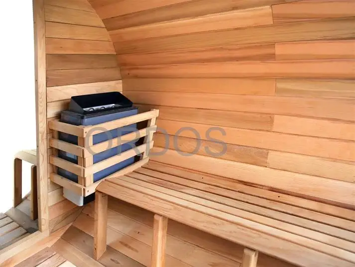 2023 venda quente cápsula de sauna de cedro vermelho madeira sólida sauna de barril ao ar livre