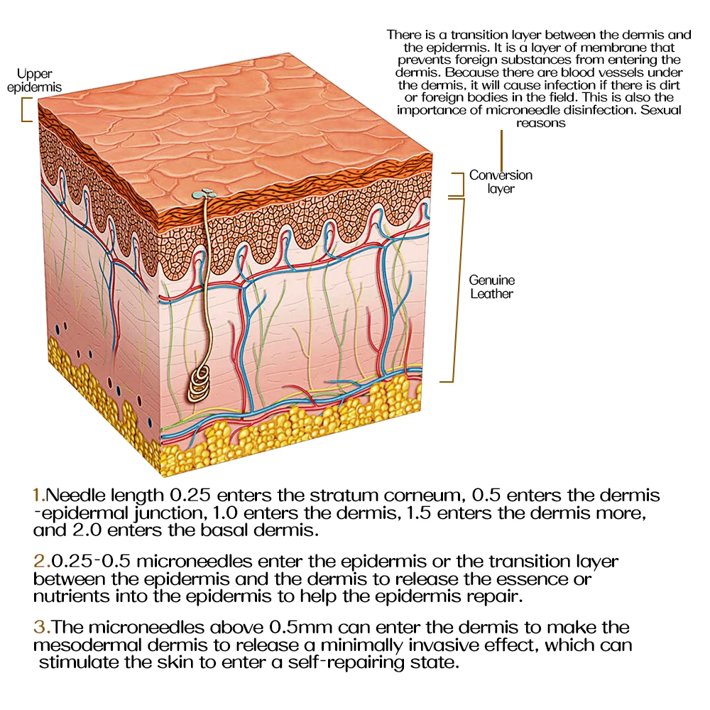 Titanium-Dermaroller ZGTS 192 Nadeln Mikronadel-Dermaroller Hautpflege Anti-Aging 0,2/0,25/0,3mm Bartwuchs – Detail 15