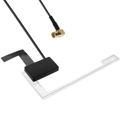 Active DAB Aerial with SMB Adapter Digital Radio Antenna Hidden Adhesive Window Roof Windshield Antenna for Auto ATV Car Truck