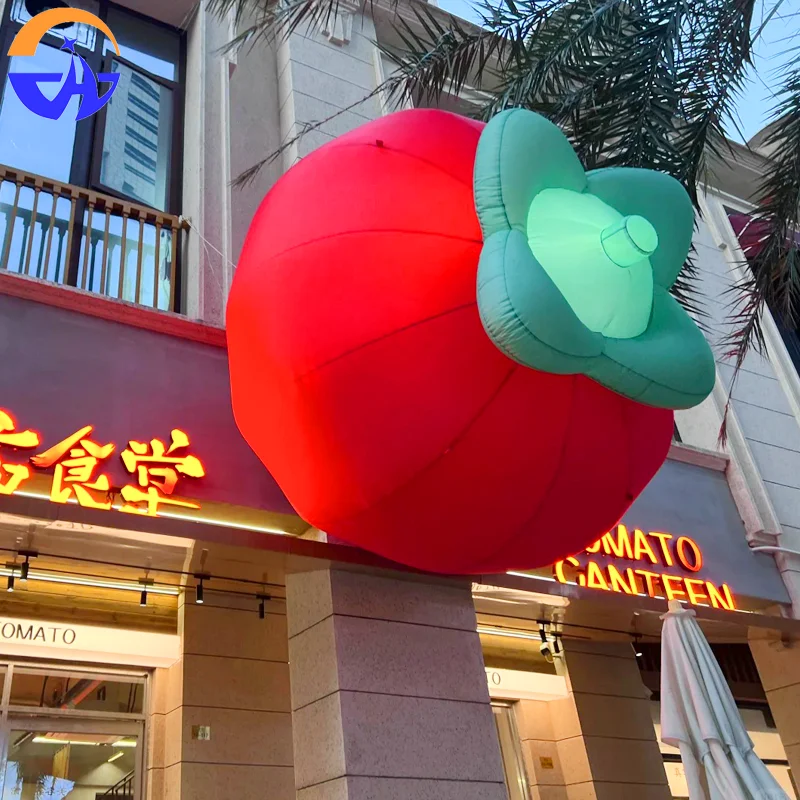 Modelo de aire de tomate simulado inflable grande personalizado, accesorios de decoración colgantes para exteriores y centros comerciales