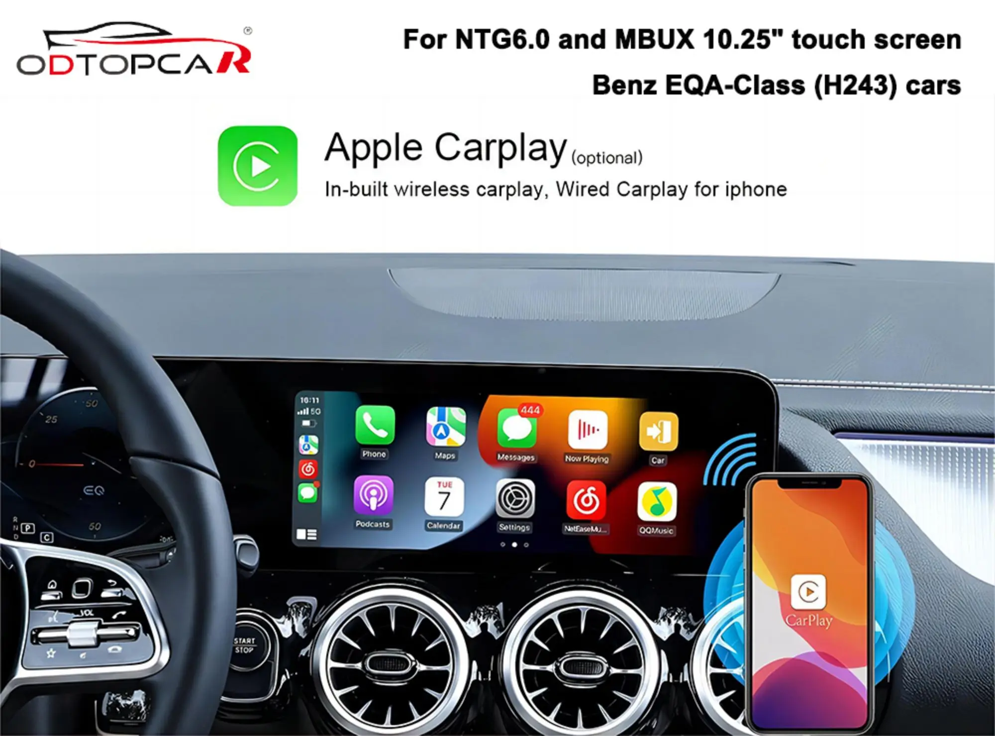 

Wireless Car Play Adapter for Mercedes EQA H243 Android Auto Upgrade Android 13 System Ai BOX 12.3 inch Touch Screen Stereo