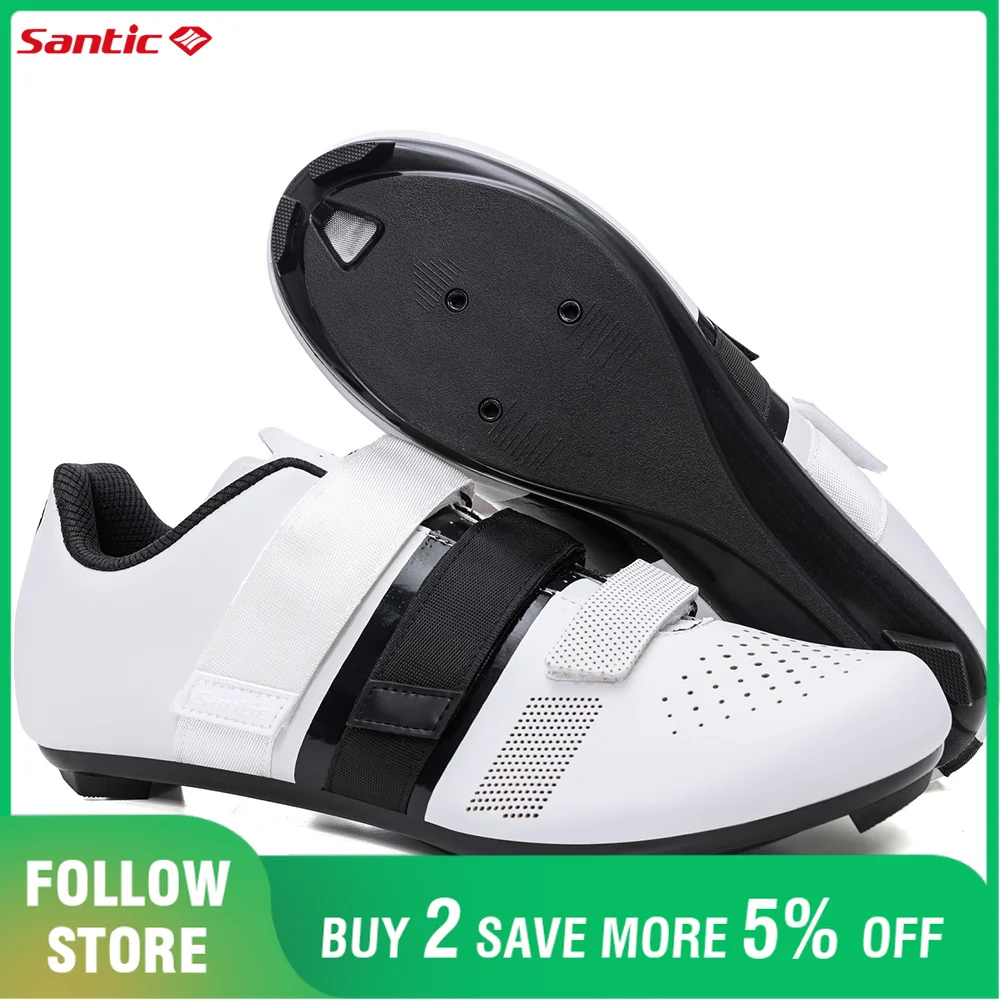 Santic Fahrradschuhe für Herren, Rennradschuhe, atmungsaktive Fahrrad-Flatsneaker, Nylon-Außensohle, passend für SPD-SL-Pedale, Biker-Schuhe, Größe 39–47