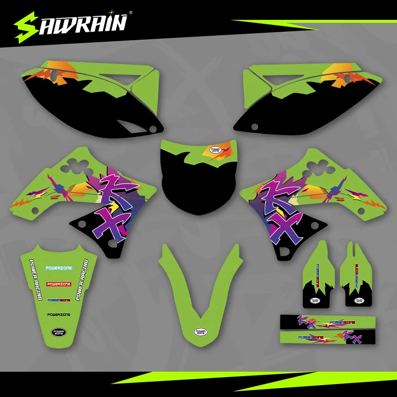

Sawrain Motorcycle Graphics Backgrounds Decal Stickers Kits for KAWASAKI 09-12KXF250 01