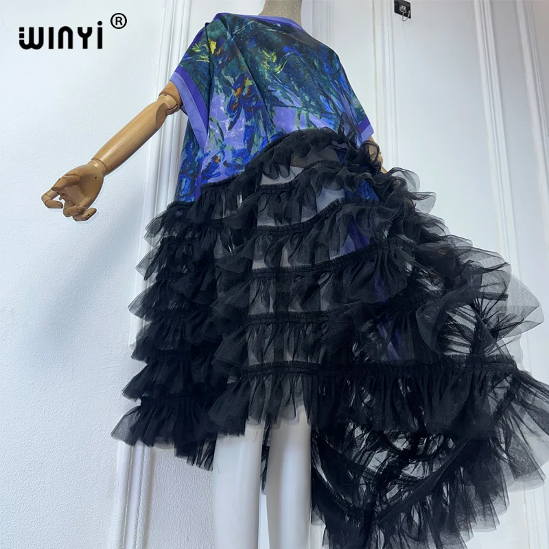 WINYI แอฟริกาเสื้อผ้าพลัสขนาดผู้หญิงแฟชั่น boho พิมพ์ Kaftan Maxi ชุด abaya ดูไบหรูหรา 2024 ผู้หญิงมุสลิมชุดแอฟริกัน