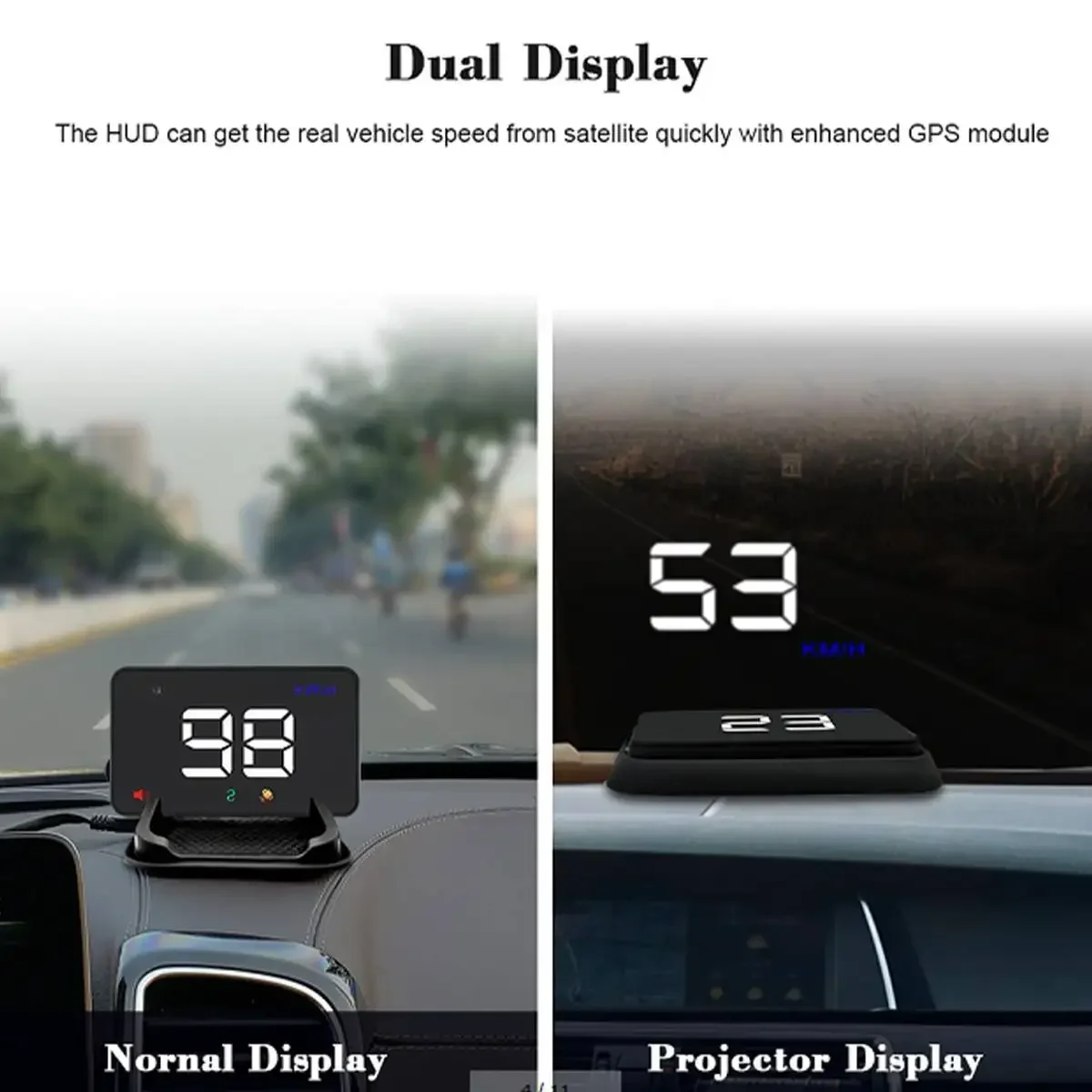 For Car Motorcycle Bike Car Accessories 3.5 inch HD A5 HUD Satellite Newest GPS Speedometer Car Hud Head Up Display KM/h MPH