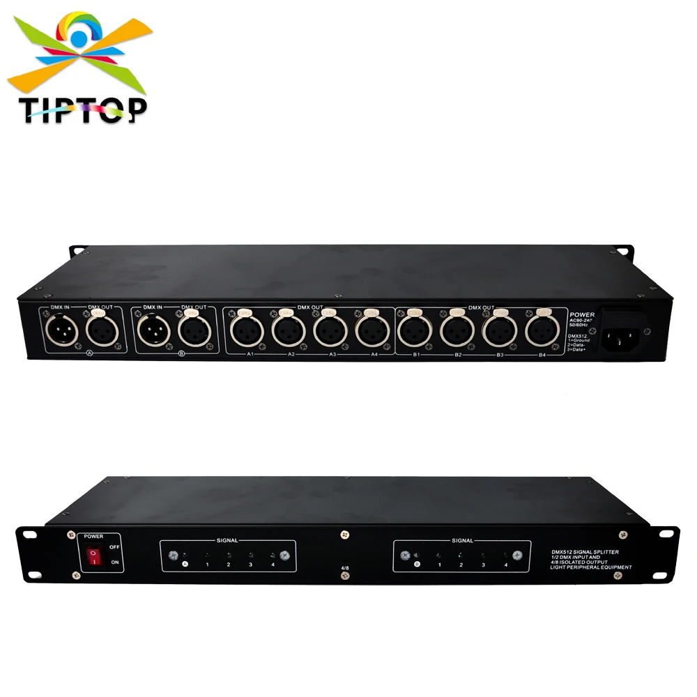 Gigertop TP-D06A 512 DMX 1990 Stage Light Signal Distribution Amplifier Controller IU High 19 Rach Enclosure Status Indicator