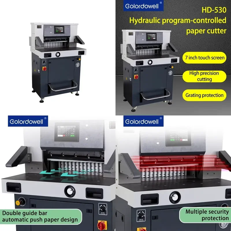 2026Hot WD-HD530 Programmed Paper Cutting Machines Electric Automatic A3/A4 Guillotine Hydraulic Paper Cutter Machines