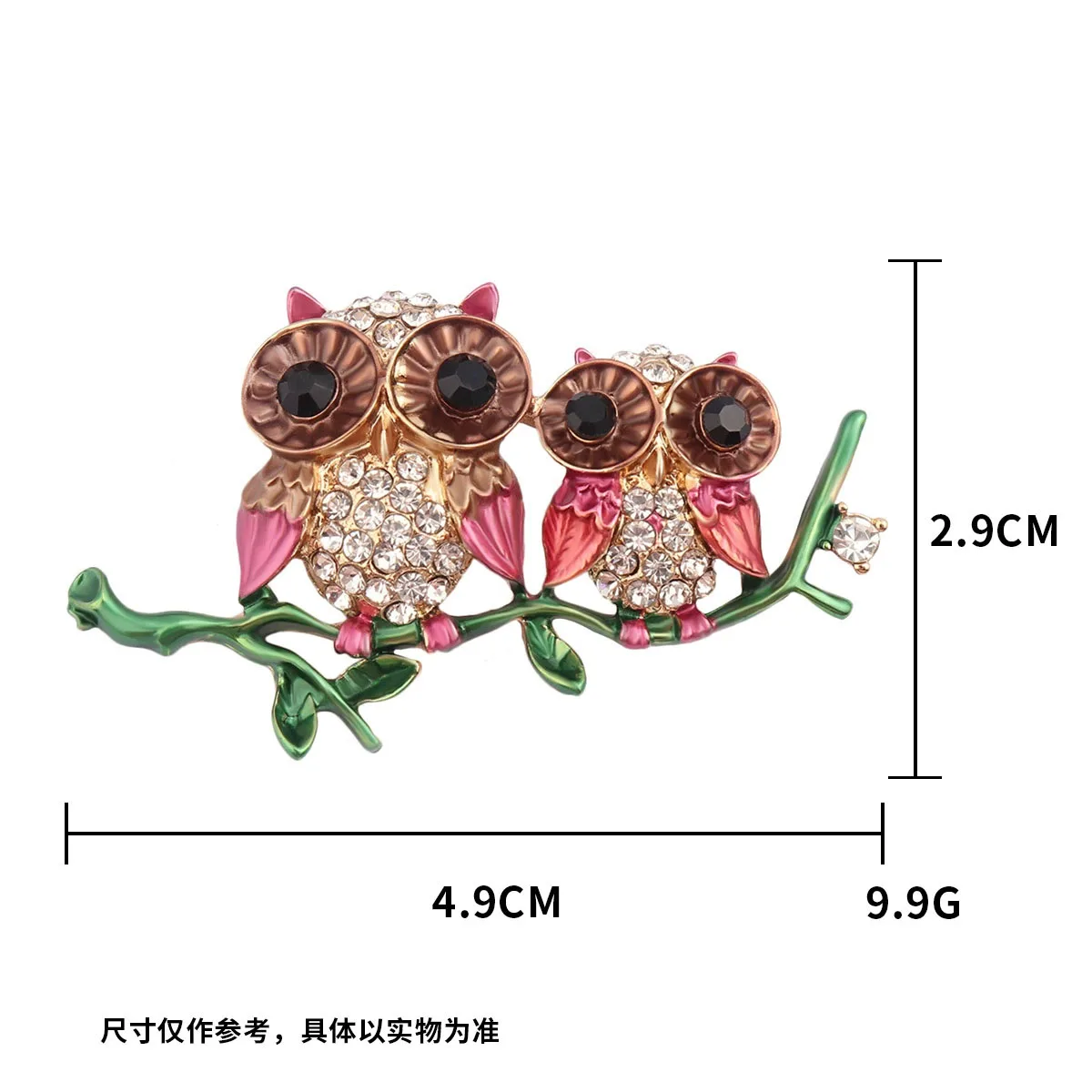 Classic Rhinestone Owl Brooches for Women Unisex Enamel Animal Bird Pins Necklace Office Party Friend Gifts Jewelry Accessories