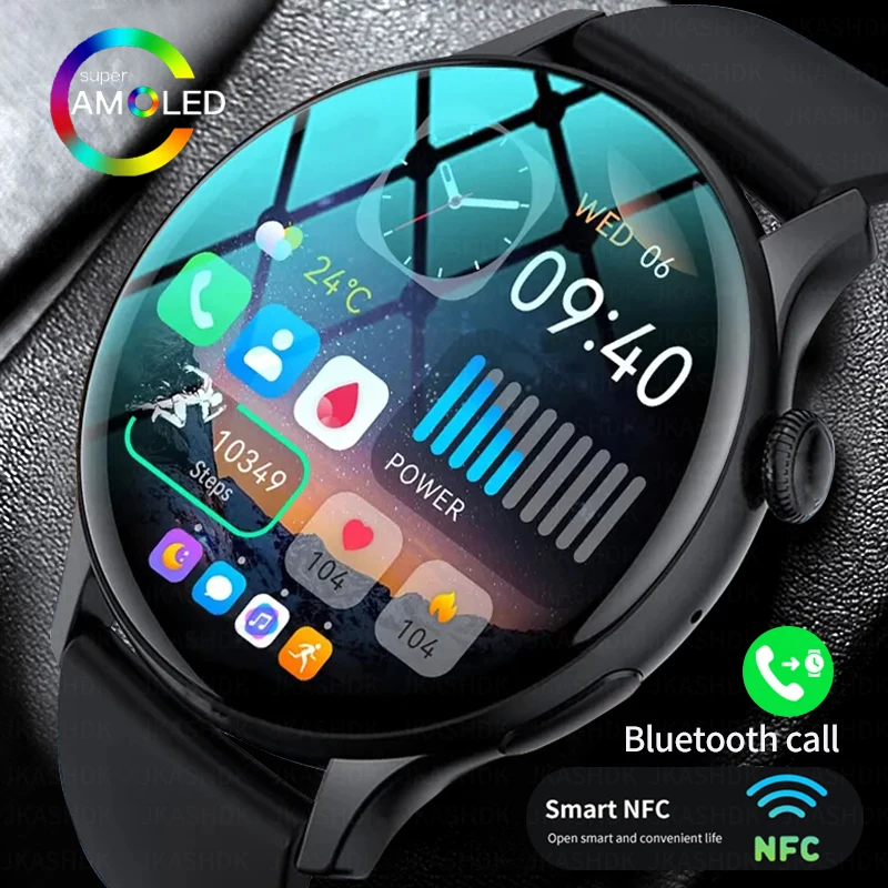 2024 New Smart Watch Women Men Bluetooth Call Always Display Time Heart Rate Sports Health Watch Waterproof Music NFC Smartwatch