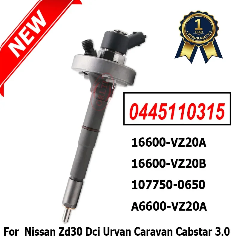 

Благоприятный Новый инжектор 0445110315 16600vz20anosnail для Nissan Zd30 Dci Urvan Caravan Cabstar 3,0 16600-VZ20A