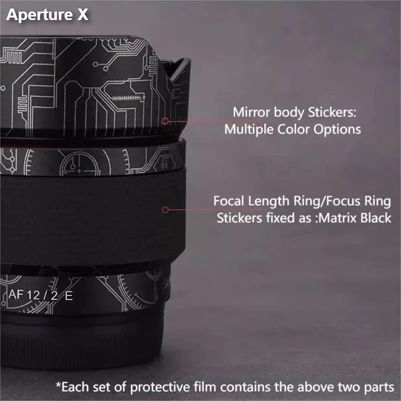 For Samyang AF 12 F2 E Decal Skin Vinyl Wrap Film Camera Lens Protective Sticker AF12 AF12mm AF12/2 12/2 12mm F/2 For Sony Mount
