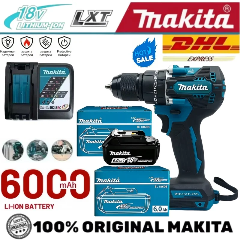 High Power Makita 6.0Ah Battery Universal Energy Storage Replacement Cell For 18V Cordless Cleaning Water Gun Electric Equipment