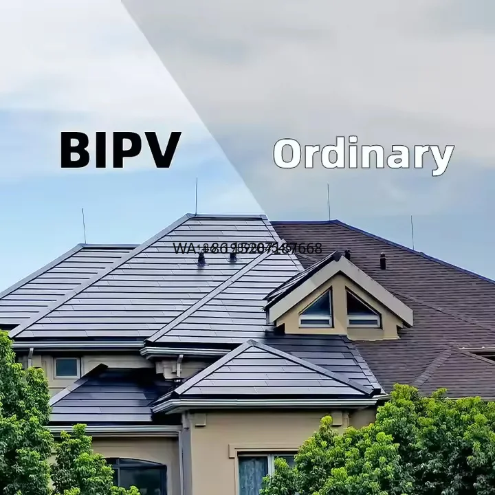 Customized Multi-Size Home Power Supply Ip68 Protection 70W All-Black Solar Panel Bipv Roof Solar Tile